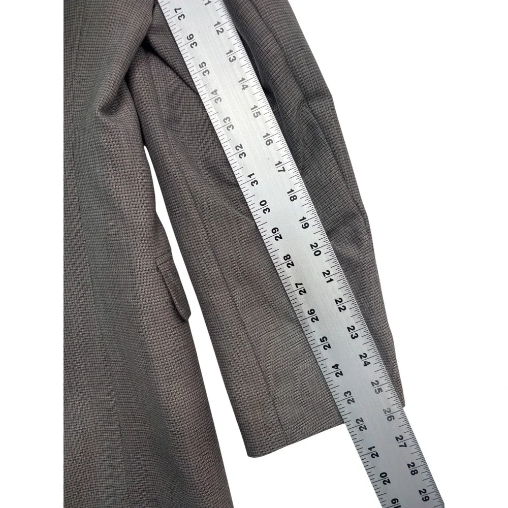 vtg Haggar 40L 34x32 Gray Graph Check Double Breasted 2pc Pant Suit USA Pleated